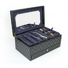 Le GV a personnalisé la boîte de bijoux en cuir de voyage avec la conception contemporaine de tiroirs