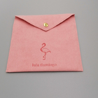 Le cadeau de cordon de tissu d'enveloppe de suède d'ODM d'OEM met en sac la couleur rose