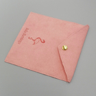 Le cadeau de cordon de tissu d'enveloppe de suède d'ODM d'OEM met en sac la couleur rose