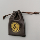 Le cadeau en cuir mou de cordon de tissu d'unité centrale de Brown 9x12cm met en sac avec le logo d'or