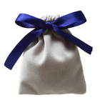 le cadeau de cordon de tissu de velours de 10x12cm met en sac pour le label tissé par bijoux