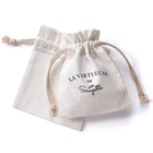 Le cadeau de cordon de tissu met en sac les sacs de empaquetage de Logo Natural Cotton Canvas Drawstring de poche de bijoux faits sur commande de cadeau