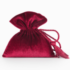 Le cadeau rose de cordon de tissu de velours met en sac pour la sucrerie 9x12cm