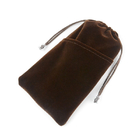 Le cadeau de cordon de tissu de Fannel de velours met en sac la couleur de 13x18cm Brown foncé