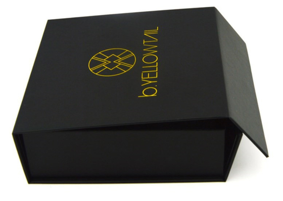 L'emballage cosmétique exquis de carton de noir de boîte-cadeau a embouti Logo Printing
