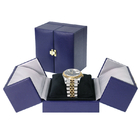 Logo Pu Leather Jewellery Box métallique pour l'emballage de montre de bracelet de bracelet