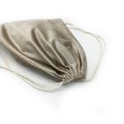Gray Velour Hair Packaging Bag, sac de voyage de perruque de toucher doux de 10x15cm