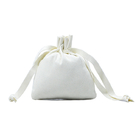 Le cadeau blanc de cordon de tissu de bijoux de suède met en sac 9x12cm avec le logo