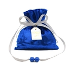 Le cadeau de cordon de tissu de toucher doux met en sac le matériel de haute qualité de velours avec l'étiquette de salutation