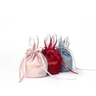 Le cadeau de cordon de tissu de toucher doux met en sac l'or embouti adapté aux besoins du client Logo Pouch Bag