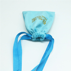 sac personnalisé en gros à tissu de tissu de sac de bijoux de cadeau de couleur multi de sac de cadeau de cordon de tissu de 7x9cm