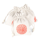 le cadeau de cordon de tissu naturel de 15x20cm met en sac les sacs de empaquetage de Logo Heavy Cotton Canvas Drawstring de cadeau fait sur commande de poche