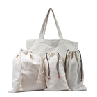 Les sacs écologiques lavables avec le produit réutilisable de coton de cordon met en sac les déchets zéro, sacs de cadeau de cordon de tissu de toile